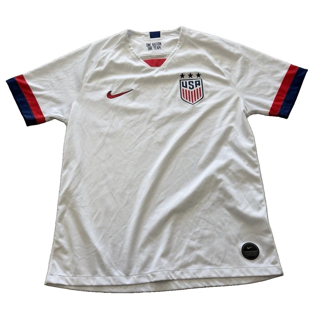 Nike USA Soccer National Team Jersey White Red Blue One Nation One Team L
